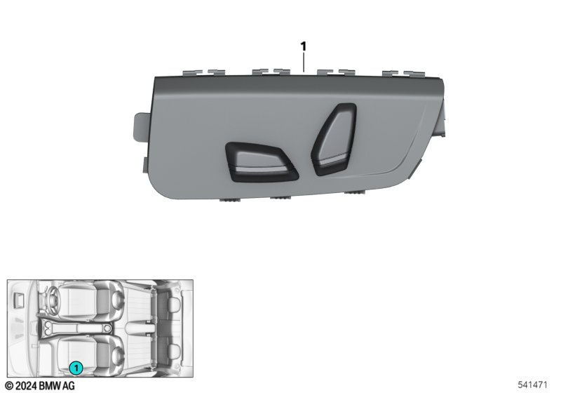 Przełącznik regulacji fotela kierowcy  (61_8989) dla MINI F65 Cooper C 5-drzwiowy ECE