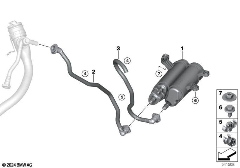 Filtr z węglem aktywnym/Odp. paliwa  (16_1768) dla BMW X3 G45 X3 M50 xDrive SAV ECE