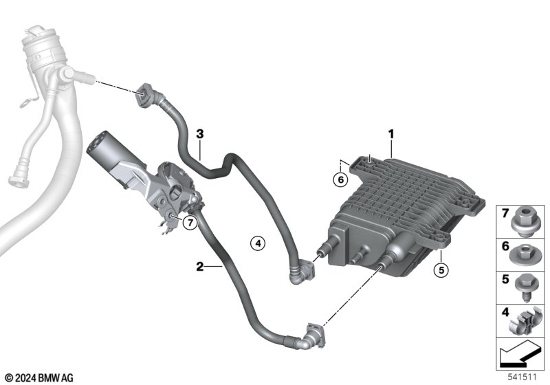 Filtr z węglem aktywnym/Odp. paliwa  (16_1769) dla BMW X3 G45 X3 M50 xDrive SAV ECE