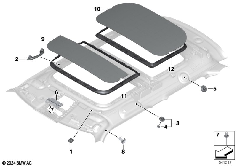 Elementy dod. podsufitki  (51_D003) dla MINI F65 Cooper C 5-drzwiowy ECE