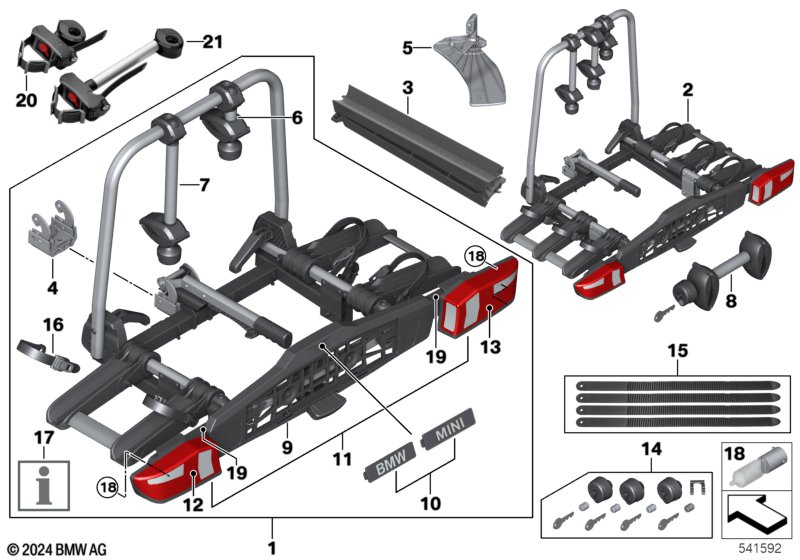 Tylny bagażnik rowerowy Pro 3.0  (03_6405) dla BMW 5' G31 LCI 520dX Tou ECE