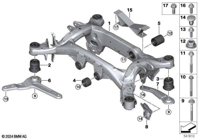 Belka zawieszenia tylnego  (33_3524) dla BMW X3 G45 X3 M50 xDrive SAV ECE