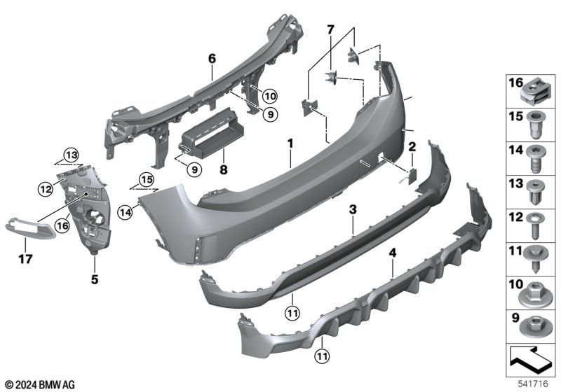 Obudowa tylna  (51_D049) dla MINI F65 Cooper C 5-drzwiowy ECE