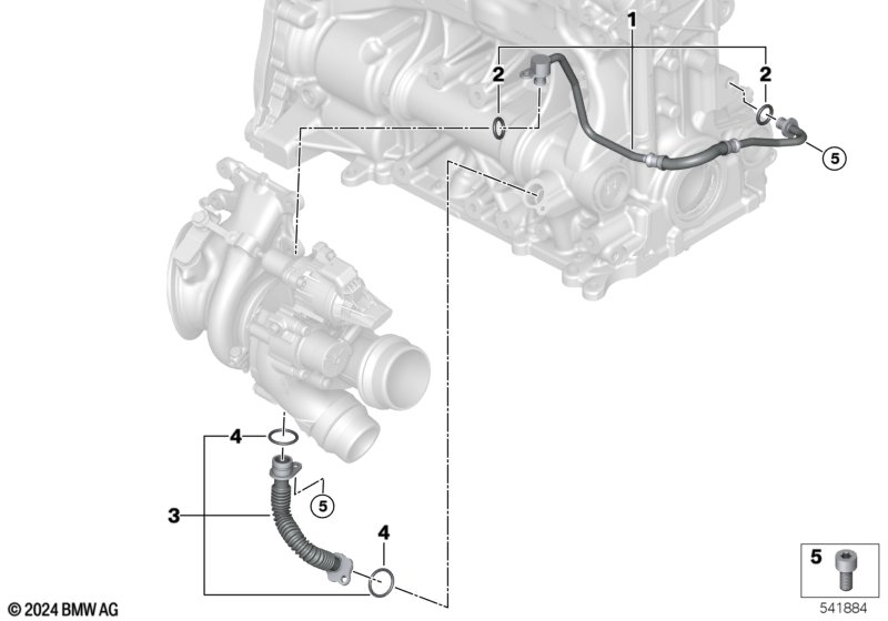 Podawanie oleju do turbosprężarki  (11_9163) dla BMW 5' G30 LCI 530iX Lim ECE