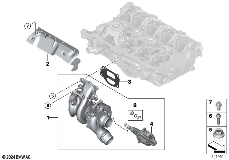 Turbosprężarka ze smarowaniem  (11_8032) dla BMW X3 G01 X3 20iX SAV ECE