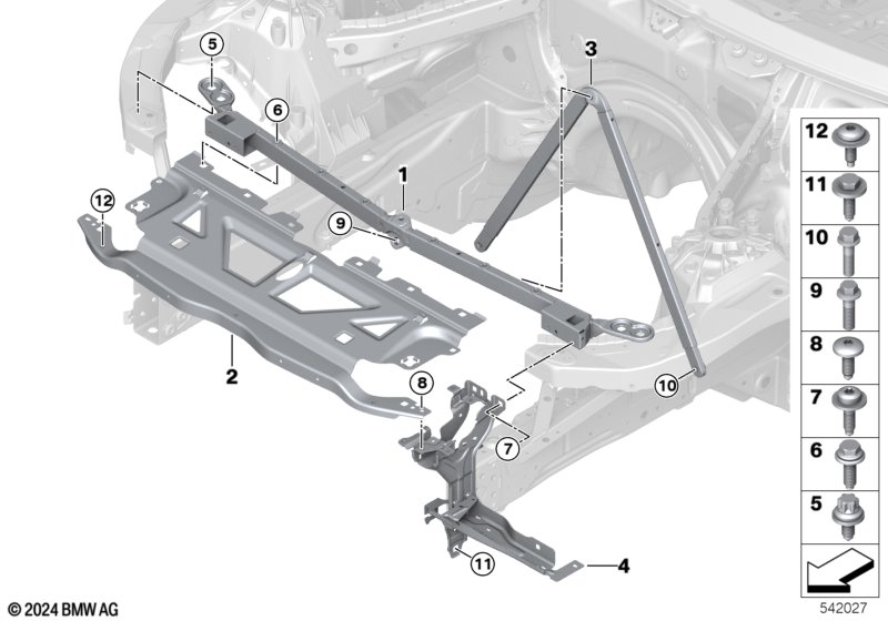 Wzmocnienie czołowe  (51_D082) dla BMW 3' G80 M3 LCI M3 Comp. M xDrive Lim ECE