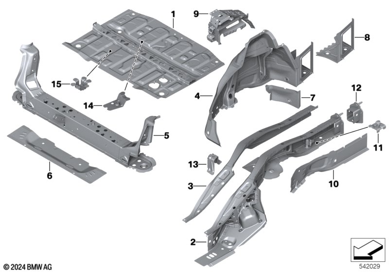 Wnęka koła tylna/elementy podłogi  (41_4572) dla BMW 1' F70 120d 5-d ECE