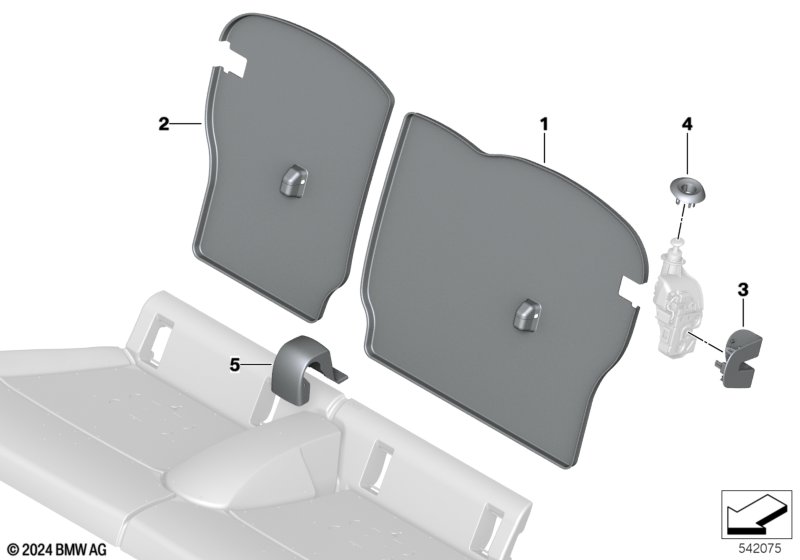 Siedzenie z tyłu, osłony oparcia  (52_5381) dla MINI F66 Cooper C 3-drzwiowy ECE