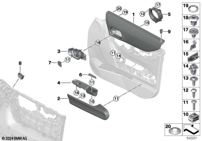 Elementy dod. tapicerki drzwi przednich  (51_D126) dla MINI F65 Cooper C 5-drzwiowy ECE