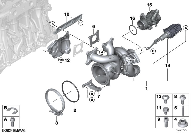 Turbosprężarka ze smarowaniem  (11_7807) dla BMW 2' G42 M240i Cou ECE