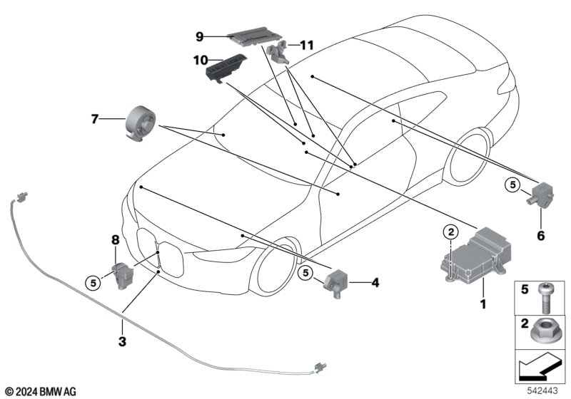 Elem. elektr. poduszki powietrznej  (65_4097) dla BMW i4 G26 Gran Coupé LCI i4 eDrive40 Gra ECE