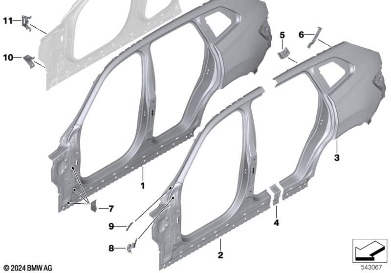 Szkielet boczny  (41_4624) dla BMW X3 G45 X3 20d xDrive SAV ECE