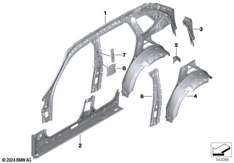 Szkielet boczny, wewn.  (41_4625) dla BMW X3 G45 X3 20d xDrive SAV ECE