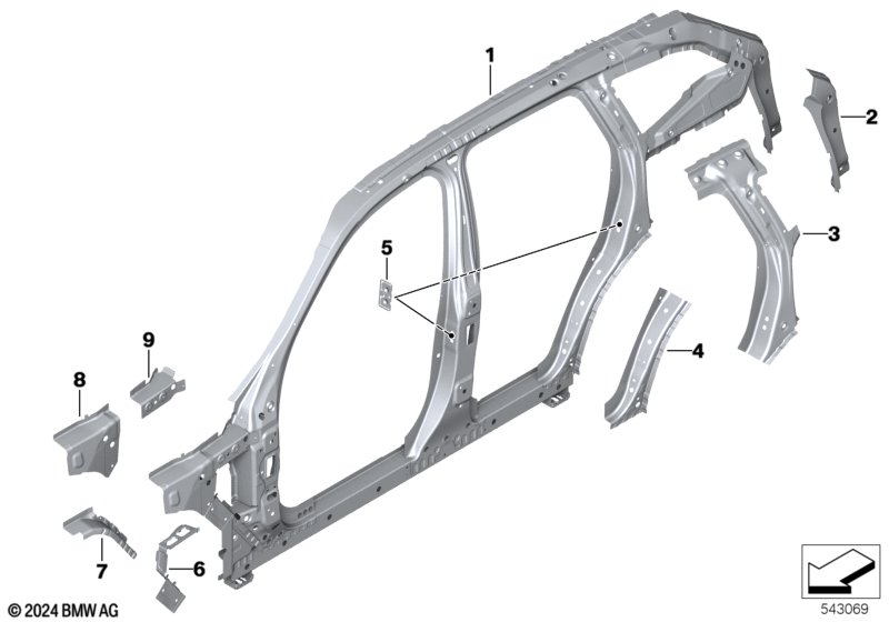 Szkielet boczny, środek  (41_4626) dla BMW X3 G45 X3 20d xDrive SAV ECE