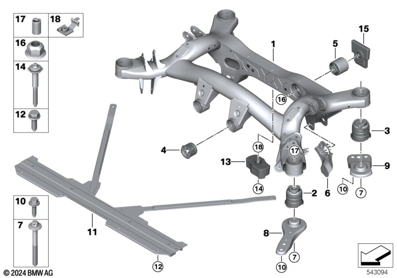 Belka zawieszenia tylnego  (33_2438) dla BMW 2' G42 M240iX Cou ECE