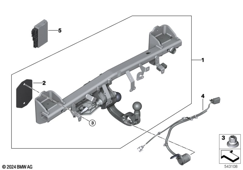 Hak holown. z głowicą elektr. składaną  (71_1513) dla BMW X3 G45 X3 20d xDrive SAV ECE