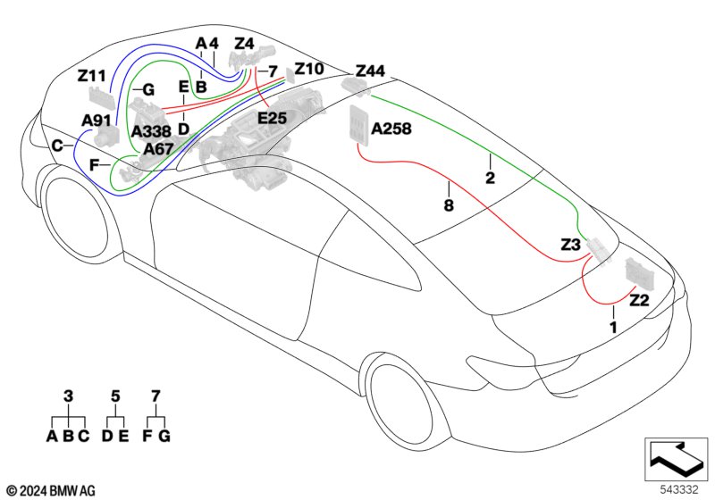 Przewód zasilania głównej wiązki kabl.  (61_7018) dla BMW 4' G26 Gran Coupé LCI 420dX Gra ECE