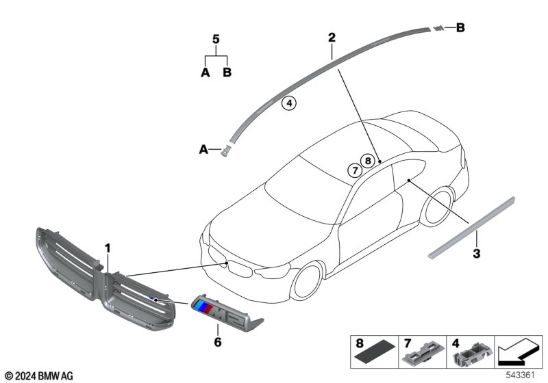 Zewnętrzne osłony / Kratka ozdobna  (51_B646) dla BMW 2' G87 M2 M2 Cou ECE