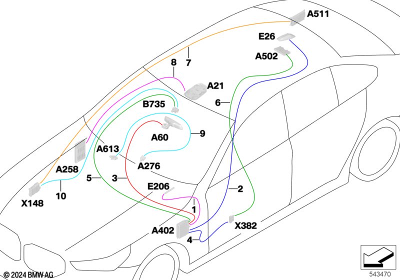 Kabel naprawczy gł.wiązki kablowej ekr.  (61_8567) dla BMW 5' G60 530i Lim ECE