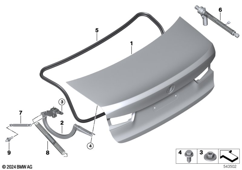 Pokrywa bagażnika  (41_4650) dla BMW 3' G80 M3 LCI M3 Comp. M xDrive Lim ECE