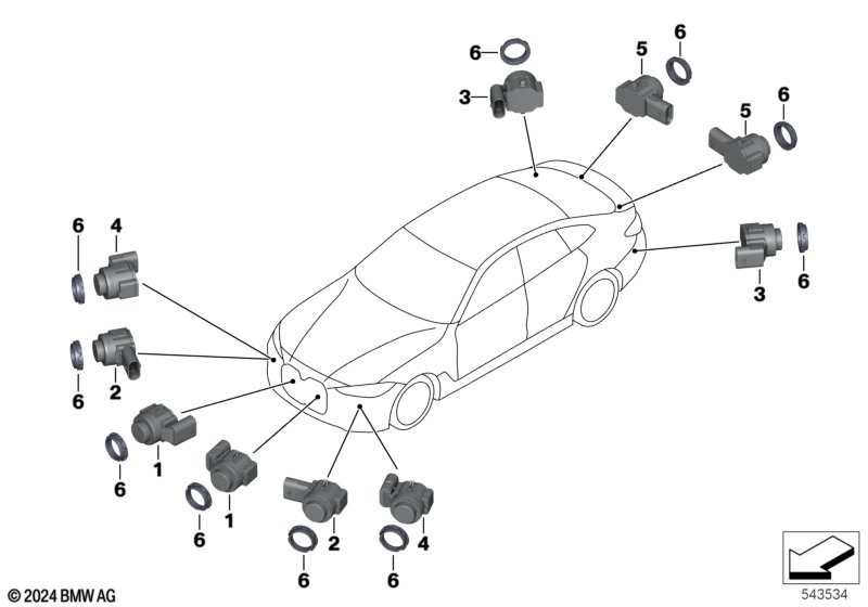 Park Distance Control (PDC)  (66_0650) dla BMW 4' G26 Gran Coupé LCI 420dX Gra ECE