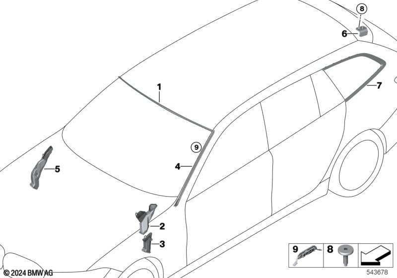 Przeszklenie elem. dod.  (51_A532) dla BMW 3' G21 LCI 320dX Tou ECE