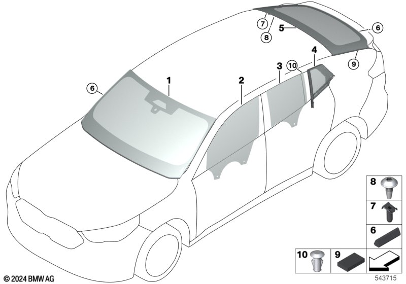 Oszklenie  (51_C626) dla BMW X2 U10 X2 20dX SAC ECE