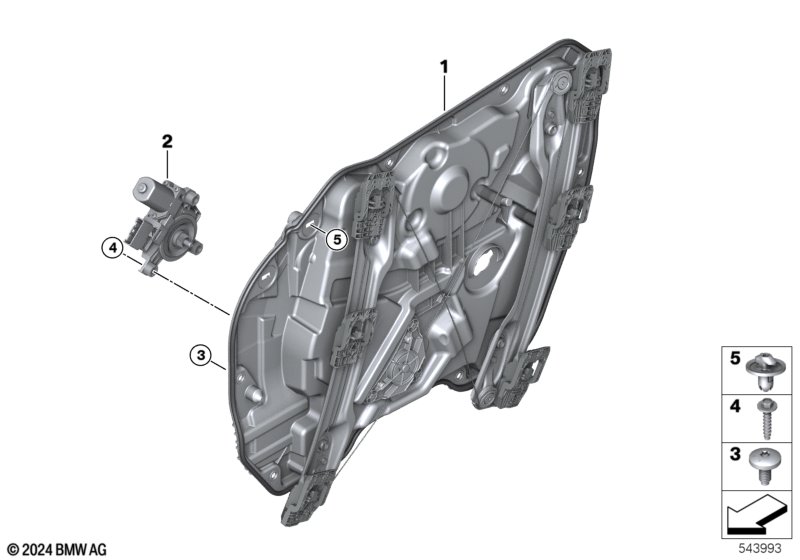 Mechanizm szyby drzwi przednich  (51_D325) dla BMW 1' F70 118d 5-d ECE