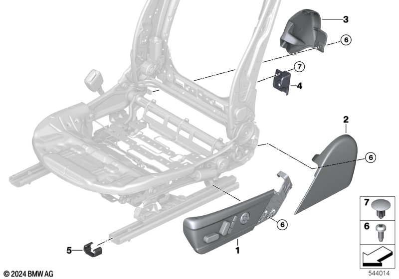 Fotel przedni - osłony fotela elektr.  (52_5234) dla MINI Cooper J01 Cooper E 3-drzwiowy ECE