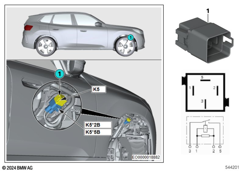 Przekaźnik wentylat.elektr. 600/850W K5  (61_9123) dla BMW X3 G45 X3 20d xDrive SAV ECE