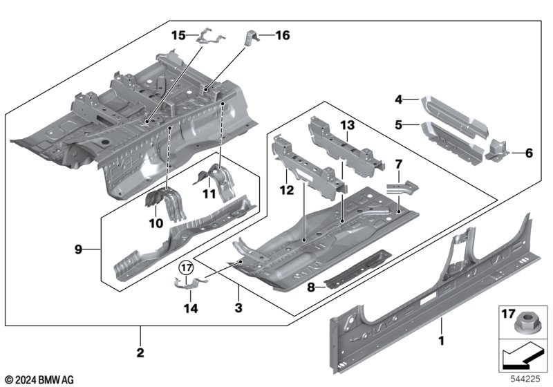 Grupa podłogowa  (41_4685) dla BMW X3 G45 X3 20d xDrive SAV ECE