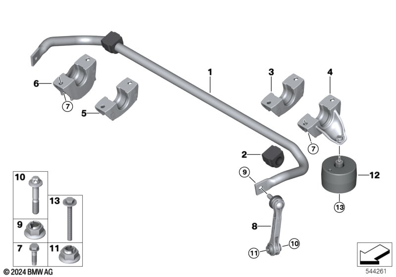 Stabilizator tylny  (33_2743) dla BMW 5' G30 LCI 530dX Lim ECE