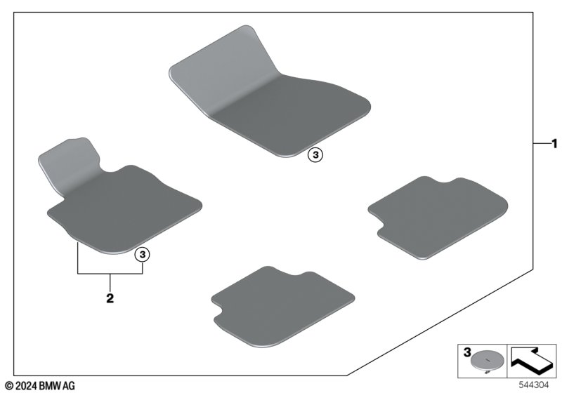 Dywaniki podłogowe  (51_D348) dla BMW 1' F70 118d 5-d ECE