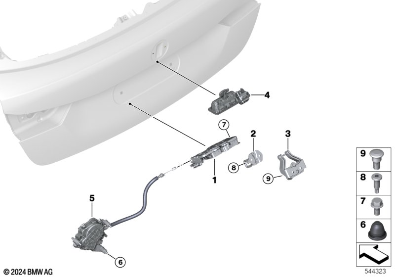 System zamykania tylnej klapy  (41_4690) dla BMW 1' F70 120d 5-d ECE