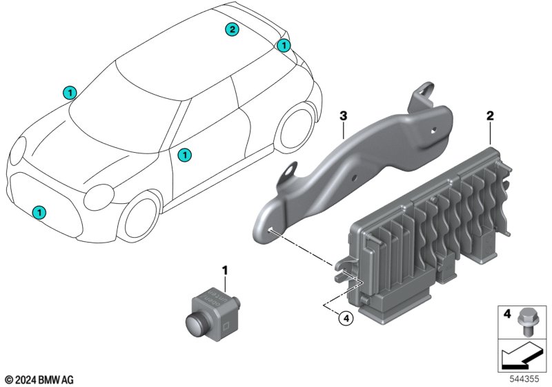 Kamera Ultrasonic Automated Parking  (66_0804) dla MINI Cooper J01 Cooper E 3-drzwiowy ECE