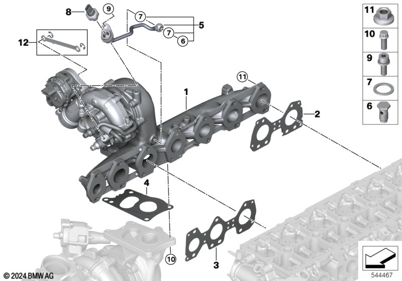 Turbosprężarka z kolektorem wylotowym  (11_9314) dla BMW X7 G07 LCI X7 40dX SAV ECE