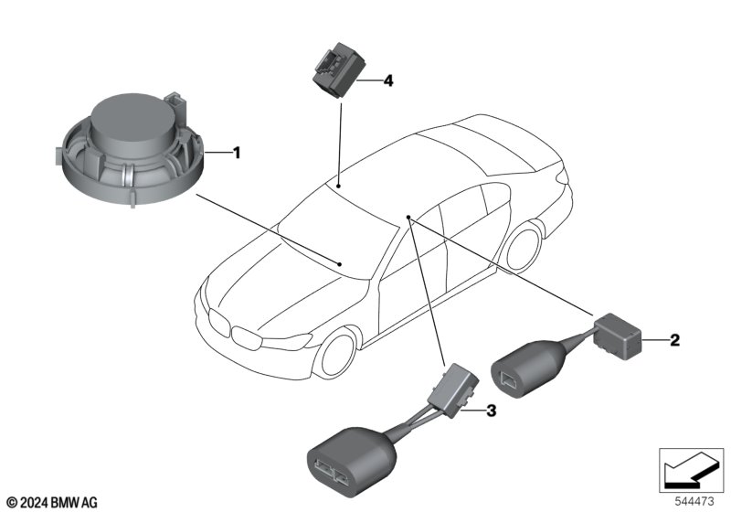Elem. poj. zestawu głośnomówiącego  (84_1009) dla BMW 6' G32 GT LCI 640dX Gra ECE