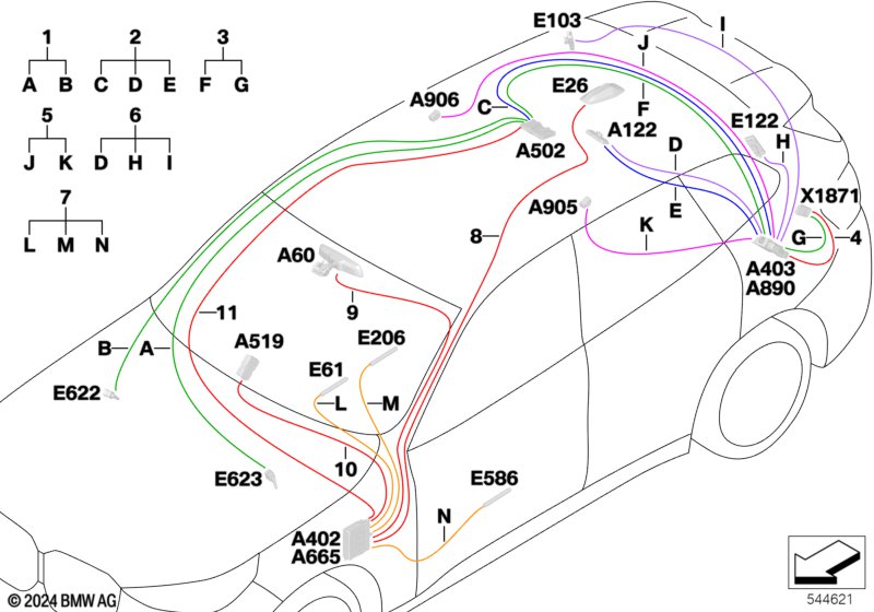 Kabel naprawczy gł.wiązki kablowej ekr.  (61_9161) dla BMW X3 G45 X3 20d xDrive SAV ECE