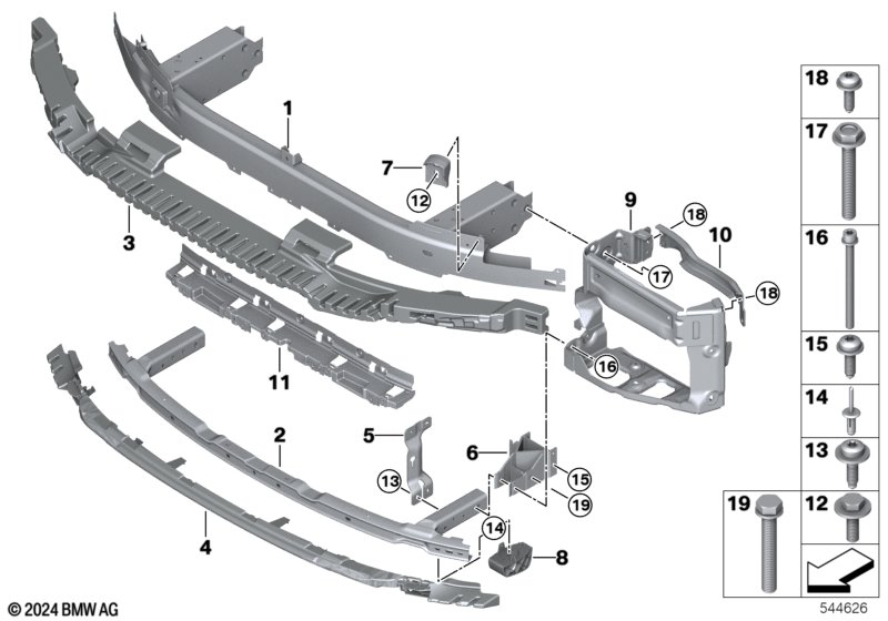 Wspornik przedni  (51_Z224) dla BMW 5' G31 LCI 520dX Tou ECE