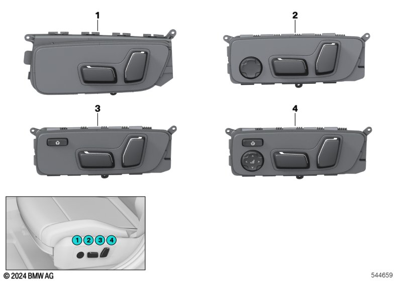 Przełącznik regulacji fotela  (61_9168) dla BMW i4 G26 Gran Coupé LCI i4 eDrive40 Gra ECE