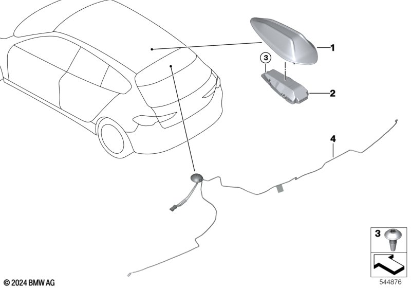 Poj części antena dachowa - czujn anteny  (65_4130) dla BMW 1' F70 118 5-d ECE