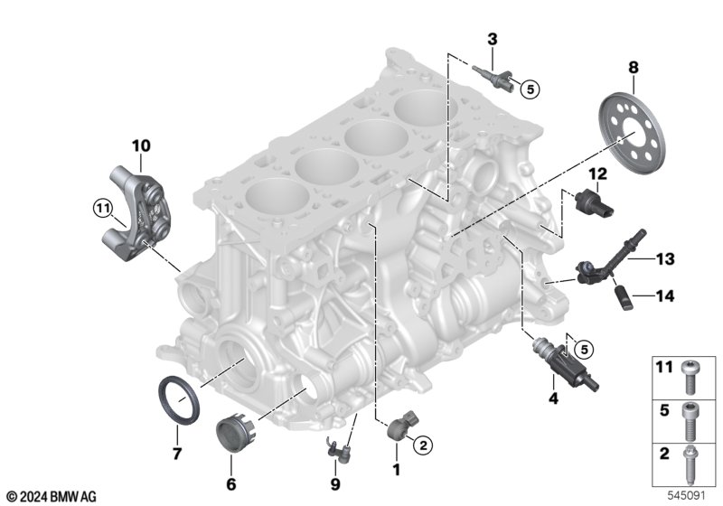 Skrzynia korbowa cylind./Elementy dod.  (11_8080) dla MINI Countryman F60 Cooper S Countryman ECE