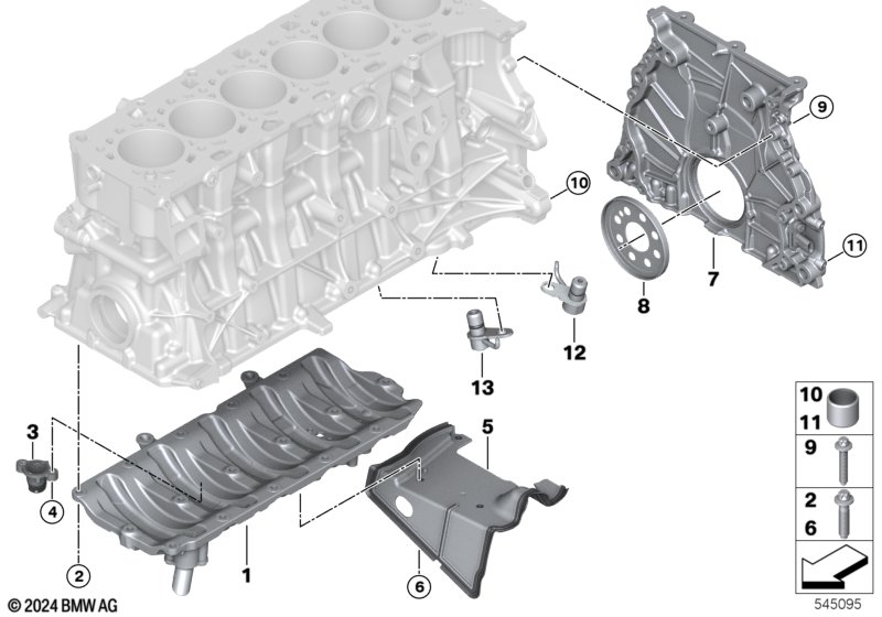 Skrzynia korbowa cylind./Elementy dod.  (11_8762) dla BMW 3' G80 M3 LCI M3 Lim ECE