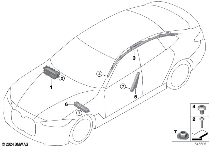 Poduszka powietrzna  (72_0969) dla BMW i3L G28 BEV Saloon i3 eDrive40L Lim ECE