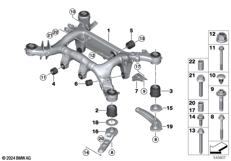 Belka zawieszenia tylnego  (33_2281) dla BMW X5L G18 LCI X5 30LiX SAV ECE