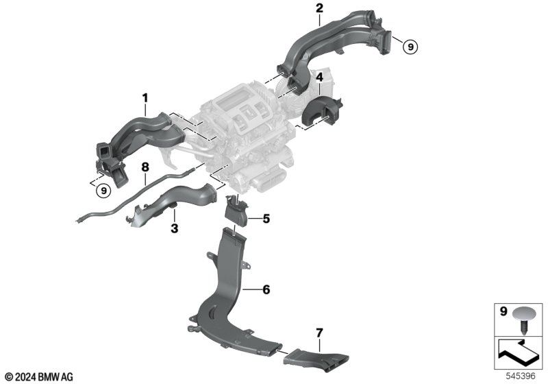 Kanał powietrza  (64_3163) dla BMW X3 G45 X3 20d xDrive SAV ECE