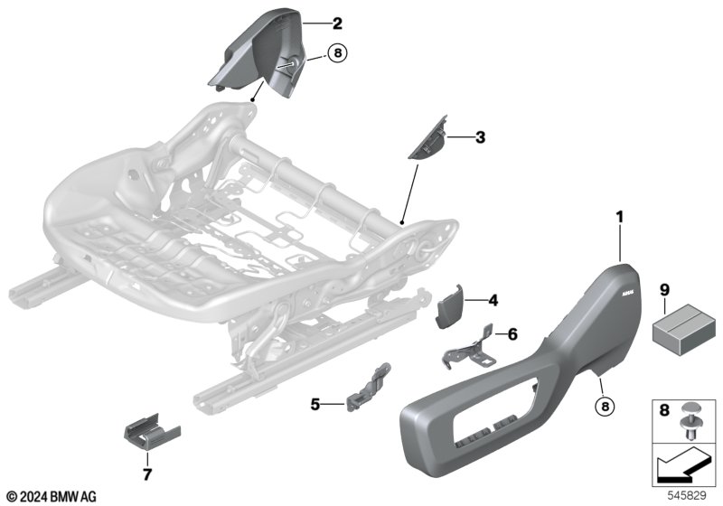 Fotel przedni, osłony fotela  (52_5574) dla BMW X3 G45 X3 20d xDrive SAV ECE