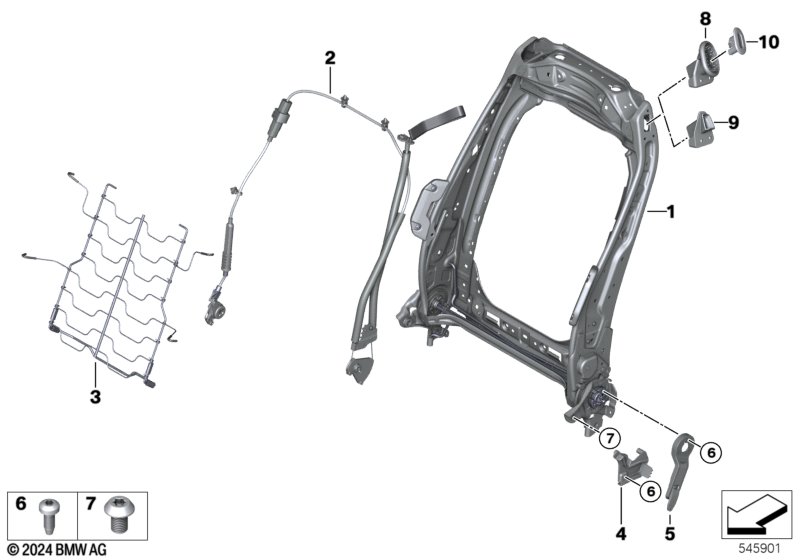 Fotel przedni, rama oparcia  (52_5238) dla MINI Cooper J01 Cooper E 3-drzwiowy ECE