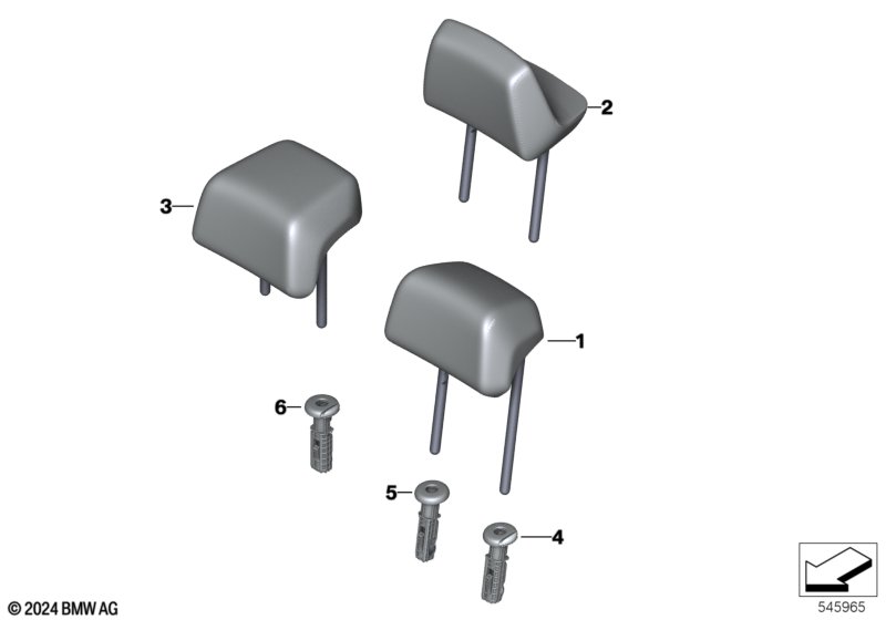 Fotel tylny, zagłówki  (52_5581) dla BMW X3 G45 X3 20d xDrive SAV ECE