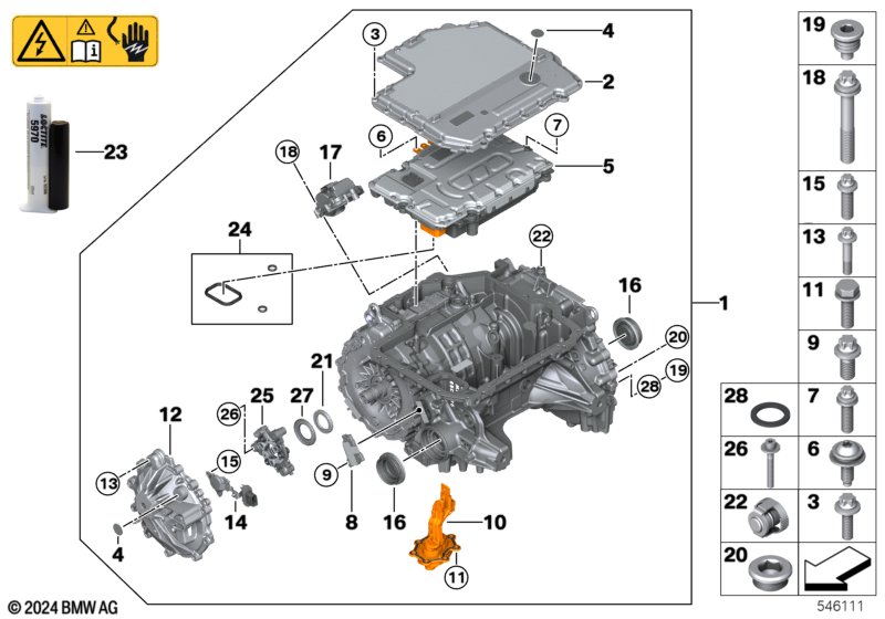 Maszyna elektryczna tylnej osi  (12_3169) dla BMW 5' G61 i5 eDrive40 Tou ECE